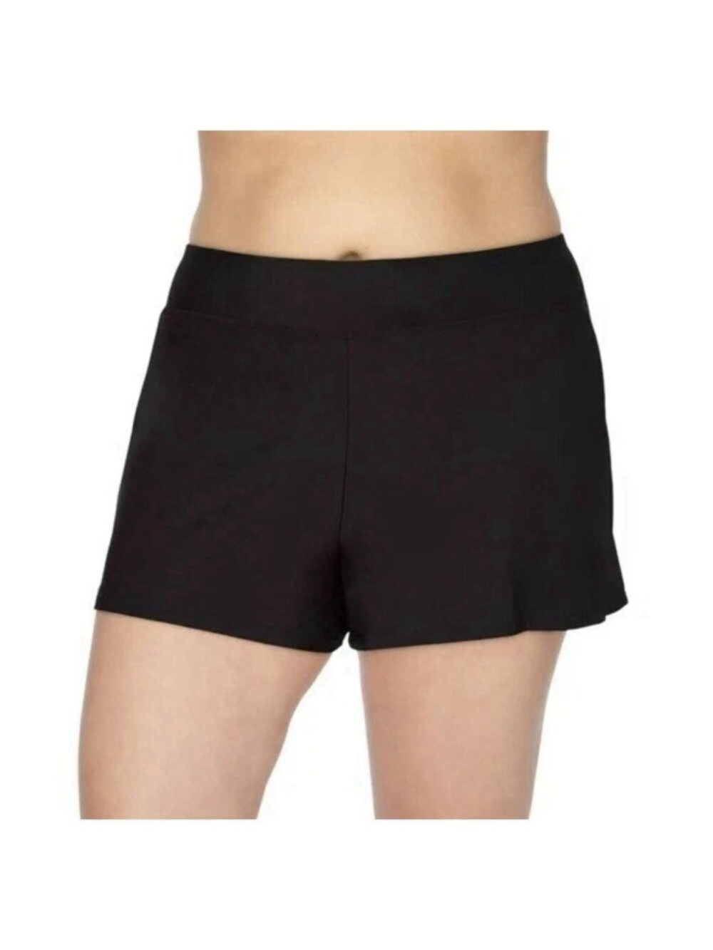Swim Solutions Plus Size Swim Shorts, Style 525044X, Black, 24W, MSRP $64. NWT!